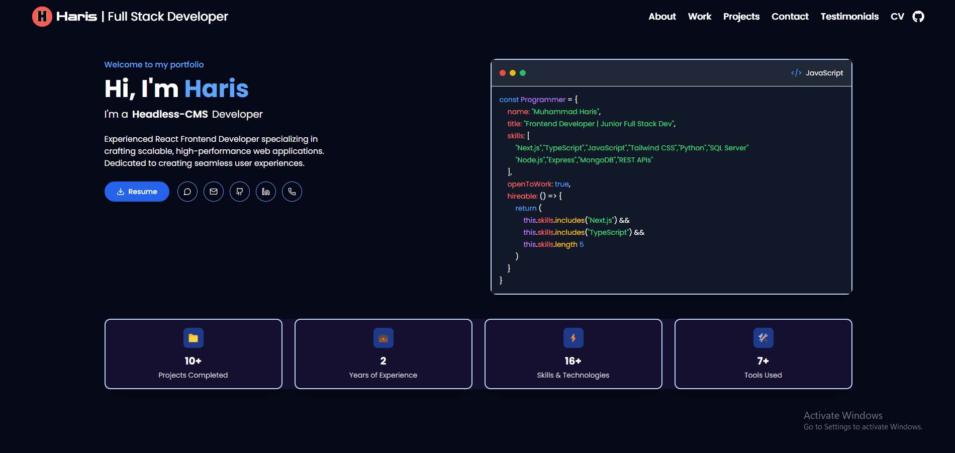 Personal Portfolio Website 